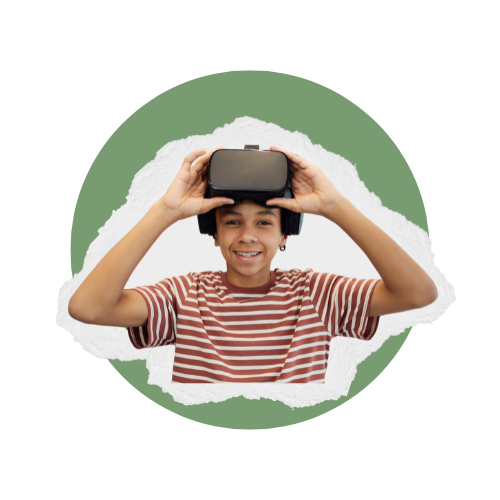 Kid with VR Headset.