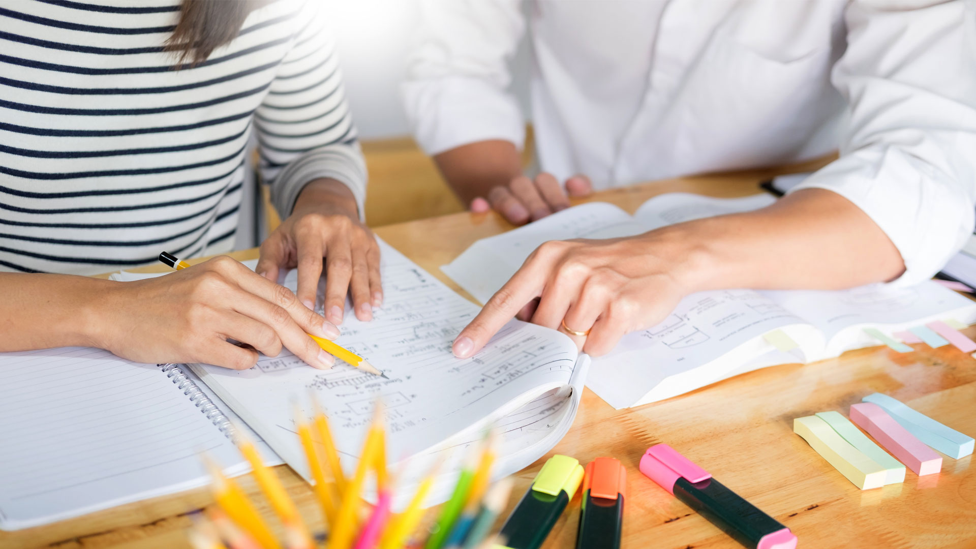 A tutor teaching a student on questions